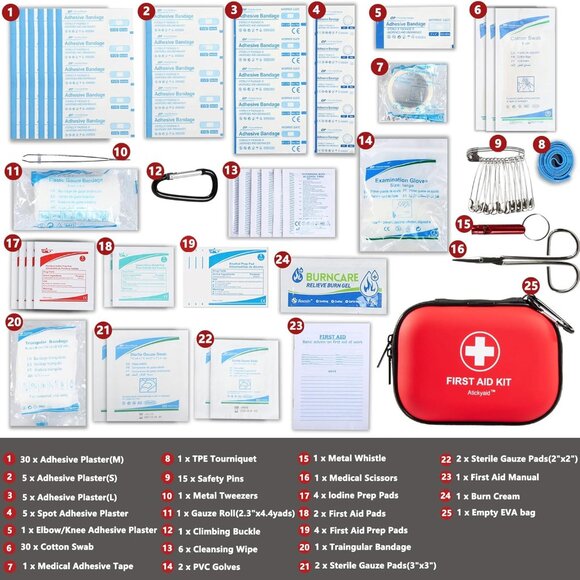Mini - 120 Piece Small Waterproof Hard Shell Medical Kit for Car, Home, Office, - Picture 3 of 9